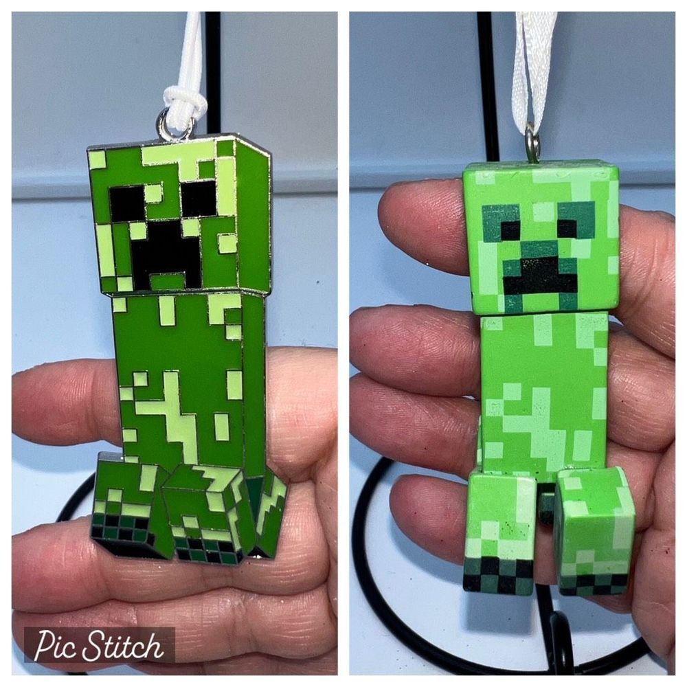 Set of‎ Two Minecraft Creeper Ornaments